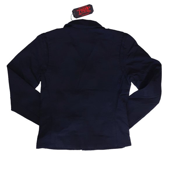 Tripp NYC Basic Black Denim Moto Motorcycle Jacket - Picture 2 of 3